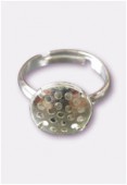 12mm Adjustable Ring 19 Holes Silver Plated x50
