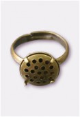 12mm Adjustable Ring 19 Holes Antiqued Brass Plated x50