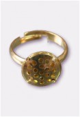 12mm Gold Plated Adjustable Ring 19 Holes x1