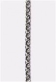 2mm Antiqued Silver Plated Round Rolo Chain x20cm