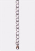 50mm Silver Plated Brass Chain Necklace Extender W / Drop x1