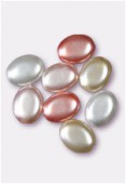 12x9mm Czech Smooth Oval Pearls Pink Mix x8