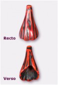 27x15mm Crafted Beads Color Cinnabar Resin Cone Bead x2