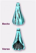 27x15mm Crafted Beads Color Turquoise Resin Cone Bead x2
