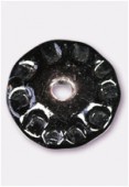 Glass Coin Beads Black x1