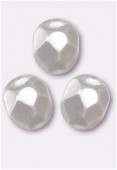 3mm Czech Round Fire Polish Glass Beads White Pearl x50