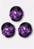 10mm Czech Round Fire Polish Glass Beads Genuine Stone Purple x6