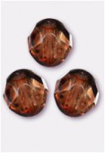 10mm Czech Round Fire Polish Glass Beads Genuine Stone Brown x6