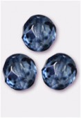 8mm Czech Round Fire Polish Glass Beads Genuine Stone Blue x12