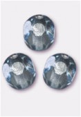 6mm Czech Round Fire Polish Glass Beads Sky Mettalic Ice x24