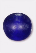 Glass Round Beads Matte Dark Blue x24