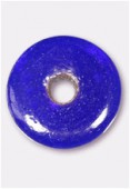 Glass Coin Beads Dark Blue x1