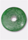 Glass Coin Beads Matte Emerald x1