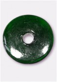 Glass Coin Beads Emerald x1