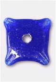 Glass Coin Beads Dark Blue x1