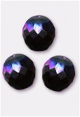 12mm Czech Round Fire Polish Glass Beads Garnet AB x2