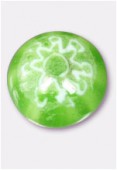 Glass Cabochon Beads Pale Green x2