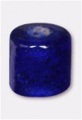 Glass Tube Beads Dark Blue x8