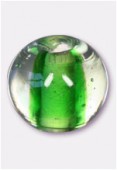 Glass Round Beads Green x6