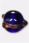 Glass Round Beads Dark Blue x2