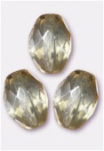 13x10mm Czech Fire Polish Olive Shaped Glass Beads Crystal  Champagne x4