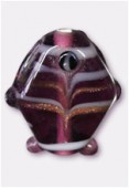 Glass Fish Beads Amethyst x2