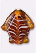 Glass Fish Beads Brown x2