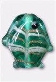 Glass Fish Beads Pale Green x2