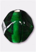 Glass Round Beads Emerald x4