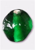 Glass Round Beads Emerald x12