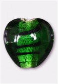 Glass Heart Bead Emerald x1