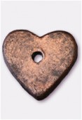 Terracota Heart Beads Gold x1