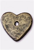 Terracota Heart Beads Gold x1