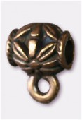 8x6mm Antiqued Brass Plated Wide Bail To Attach Charm Bead - European Style Large Hole x2