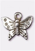 14x15mm Antiqued Silver Plated Butterfly Charms Pendant x2