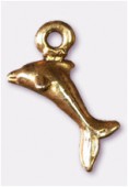 7x15mm Gold Plated Dolphin Charms Pendant x4
