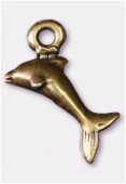 7x15mm Antiqued Brass Plated Dolphin Charms Pendant x4