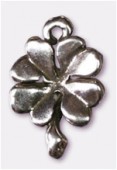 12x14mm Antiqued Silver Plated Four-Leaf-Clover Four Hearts Charms Pendant x2