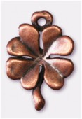 12x14mm Antiqued Copper Plated Four-Leaf-Clover Charms Pendant x2