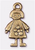 11x20mm Antiqued Brass Plated Girl Charms Pendant x2