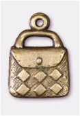 12x17mm Antiqued Brass Plated Purse Charms Pendant x2