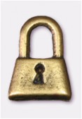 8x12mm Antiqued Brass Plated Padlock Charms Pendant x2