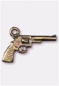 24x15mm Antiqued Brass Plated Gun Charms Pendant x2