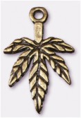 13x20mm Antiqued Brass Plated Tree Leaf Charms Pendant x4