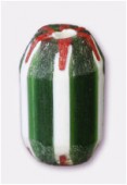 Glass Tube Beads Matte Emerald x2
