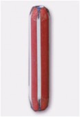 Glass Tube Beads Matte Red x2