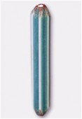 Glass Tube Beads Matte Turquoise x2