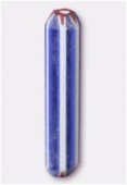 Glass Tube Beads Matte Blue x4