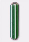 Glass Tube Beads Matte Emerald x4