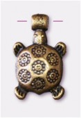 11x19mm Antiqued Brass Plated Turtle Charms Pendant x2